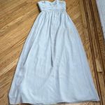 Revelry Strapless Chiffon Gown Sz 4 Light Grey Bridesmaid Formal Dress Gray Photo 0