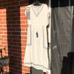 Rachel Zoe  White with Blue Embroidery Cotton Nightgown S Photo 3