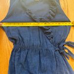Boden USA Boden Nancy Linen Midi Dress Ruffle Wrap Tie Waist Blue Size 8 Sleeveless Photo 9