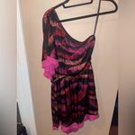 2B Bebe One Shoulder Dress in Black and Pink woman’s size medium Y2k 2000s Photo 2
