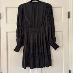Ulla Johnson Amara Dress Noir Black Plisse Satin Mini Dress Size 4 Small Ruffle Photo 11