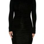 Naked Wardrobe Ruched Long Sleeve Cutout Minidress Bodycon Black Stretch Small Photo 0