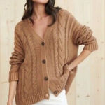 Jenni Kayne  Cable Knit Oversized Cardigan In Brown Photo 0