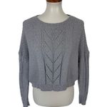 Altar'd State Altar’d State Sweater XS Gray Cropped Knit Pullover Boho Cozy Trendy Photo 1