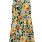 New York & Company yellow floral print polka dot midi dress pleated lined NWT Size 0 Photo 0