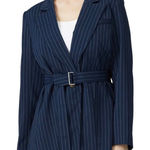 Eloquii JASON WU x  Pinstripe Belted Blazer Navy Blue size 18 Workwear Office Photo 0