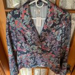 Sundance NWT  Blue Matisse Abstract Floral 100% Cotton Blazer Small Photo 6