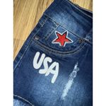 Gypsy 05 True Gypsy Jean Shorts Denim‎ Women's Juniors Size 5 USA American Flag Stretch Photo 2