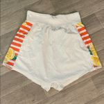 Free People Movement  White Orange Women citrus lemon medium loose Shorts striped Photo 5
