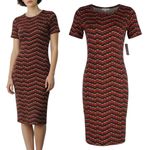 LuLaRoe Julia Short Sleeve Jersey Dress Knee Length Orange Size S Photo 1