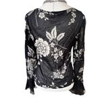 American Vintage Y2K VTG. 100% SILK BLACK DARK FAIRY GOTH SHEER BABY DOLL BLOUSE MEDIUM EUC. Photo 7