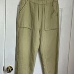 ZARA NWT light pistachio green cotton linen blend pull on pants lightweight Med Photo 4