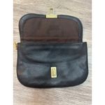 Pour La Victoire ‎ Black Leather Clutch Bag Gold Hardware Vintage Photo 2