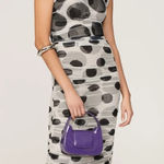 SimonMiller Cielo black & white polka dot ruched pencil cowl neck mesh dress XS Photo 0