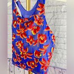 Athleta  Conscious Crop Tank Top Size 1X NWOT Floral red and blue Photo 2