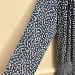 Ramy Brook Ramy Brooke Long Sleeve V-Neck Smocked Drop Waist Blue Abstract Dress Small Photo 5