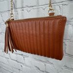 None Brown Faux Leather Chain Tassel Crossbody Bag Photo 5