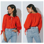 Cleobella  Rylan Cherry red organic cotton blouse Photo 1