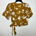 Everly Every floral‎ wrap blouse mustard yellow white size small Photo 6