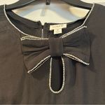 J. Crew Jeweled Bow Black Top/Blouse Medium Photo 2