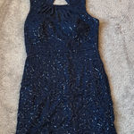 City Triangles  Navy Blue Lace Sequin Dress SIZE 13 Photo 0