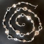 MICHAEL DAWKINS Starry Night Sterling Silver Petals and Oxidized Stars Necklace Photo 13