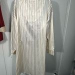Lauren Roger White and Gold Strips Sateen Night Shirt Size Size 2X EUC Photo 3