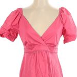 BCBGMAXAZRIA  Blush Pink Babydoll V Neck Scalloped Hem Mini Dress Size 4 Small Photo 2