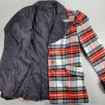 Womens Tartan Plaid Jacket Size S Red White Collared Button Front Preppy Lined Photo 5