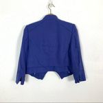 White House | Black Market  Crop Blazer 4 Blue Open Front Photo 4