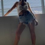 ZARA Ripped Jean Shorts Photo 1