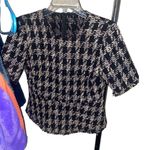 ZARA  women houndstooth tweed peplum top size small Photo 0
