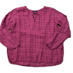 Eileen Fisher  Top Womens XXS Pink Organic Linen Boxy Fit Oversized *Flaw-stain* Photo 0