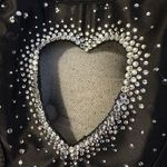 Sabrina Carpenter Black Rhinestone Heart Cut Photo 4