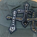 NWT DREAM CONTROL Cadet Military Cap Style Olive Cross Patch Swarovski Hat L/XL Photo 3