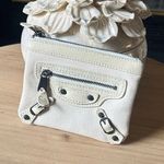 Balenciaga Authentic  Paris Classic Off-White Canvas Small Zip Pouch Clutch Photo 0