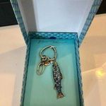Betsey Johnson Mermaid Jewels Brass Ox Fish Bag Charm Crystal Accents RETAIL $58 Photo 0
