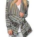 Billabong Women’s Show Me Waves Tribal Cardigan Waterfall Knit Cotton Blend - Large Photo 8