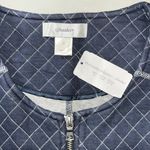 cj banks NWT Size X 14W Blue & White Zip Front Knit Jacket Photo 4