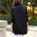 Frank & Eileen Victoria Oversized Italian Cotton Tuxedo Shirt | Medium | Black Photo 2