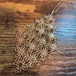 Vintage Sarah Coventry Chainmail Metal Mesh Diamond Shaped Pendant Necklace Gold Photo 1