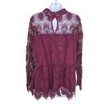 Lane Bryant Mock-Neck Illusion Lace Peplum Blouse Top Size 18 Photo 2