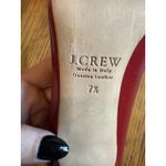 J.Crew Collection Pumps Womens Size 7.5 Red Made in Italy Leather Bow Stiletto Photo 3