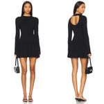 Free People  Emmy Ribbed Knit Mini Dress Black M Photo 1