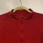 L.L. Bean Size XL Dark Red Mock Neck Quarter Zip Pullover Fleece Top Zip Pocket Photo 3