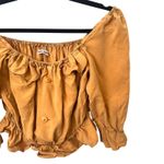 Reformation  Off‎ Shoulder Cropped Ruffled Blouse Small Photo 2