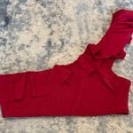 ZARA magenta one shoulder ruffle bathing suit top Photo 0
