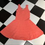 Torn By Ronny Kobo Ronny Kobo Fit & Flare Mini Dress Drop Waist Stretchy Textured Orange Coral sz M Photo 1