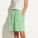 Peppermint minty green Highwaisted Drapey Silk Habotai Short in Photo 0