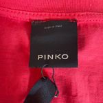 PINKO Italy Daphne Believe In Yourself Tee Hot Pink Embellished Womens Small NEW Photo 5